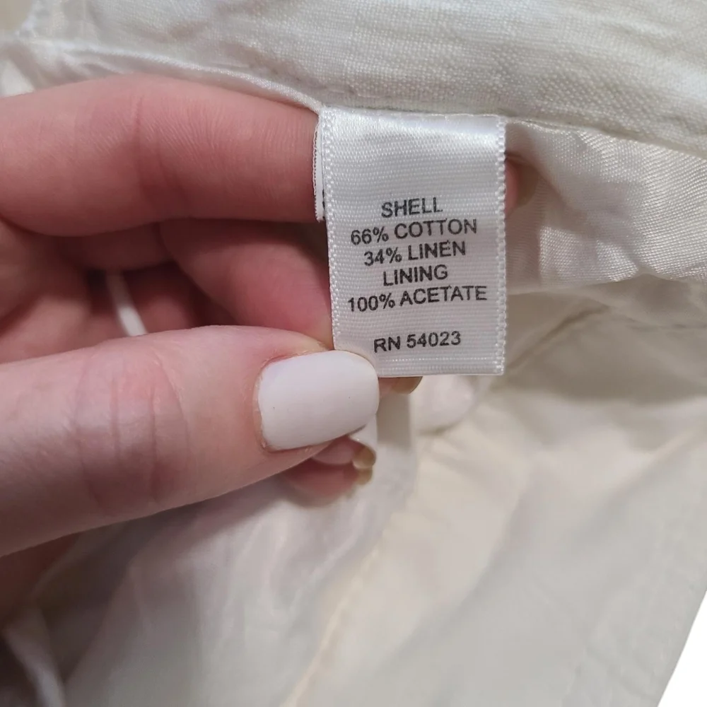 BANANA REPUBLIC Linen Blend White Crop Trouser 4